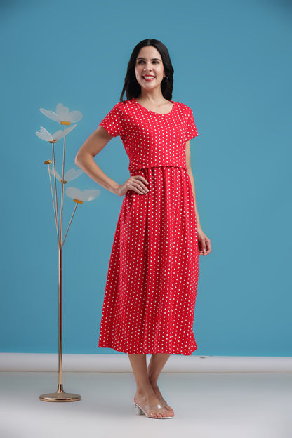 ZIPLESS MATERNITY WEAR | SHORTSLEEVE |  RED RADIANCE