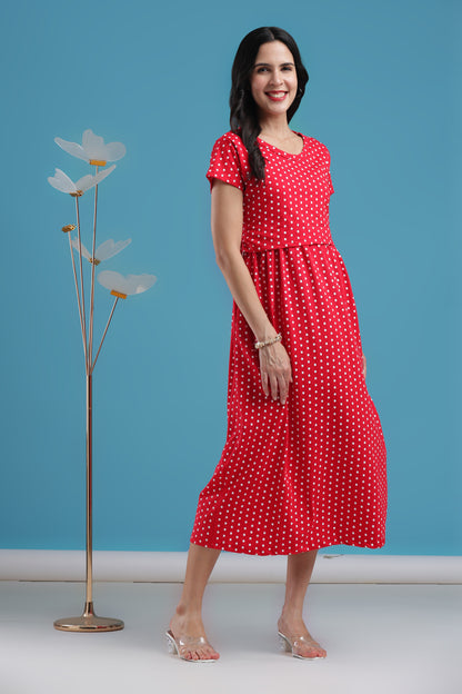 ZIPLESS MATERNITY WEAR | SHORTSLEEVE |  RED RADIANCE