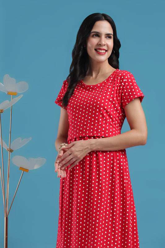 ZIPLESS MATERNITY WEAR | SHORTSLEEVE |  RED RADIANCE