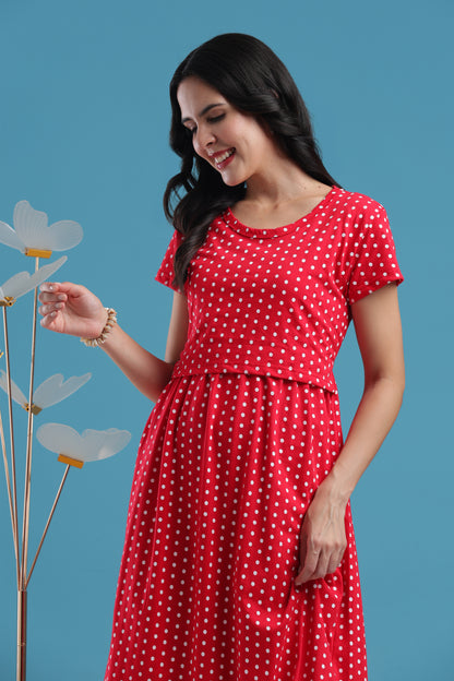 ZIPLESS MATERNITY WEAR | SHORTSLEEVE |  RED RADIANCE