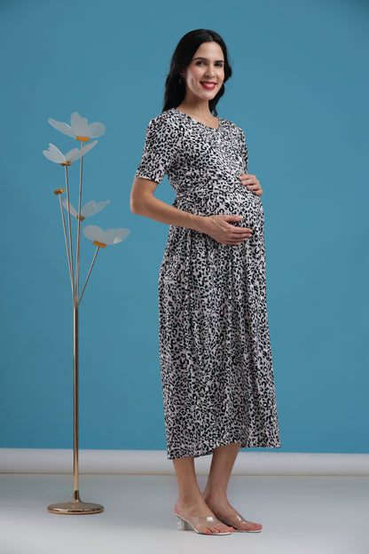 ZIPLESS MATERNITY WEAR | PUFFSLEEVE | MAMA'S CHEETAH CHIC