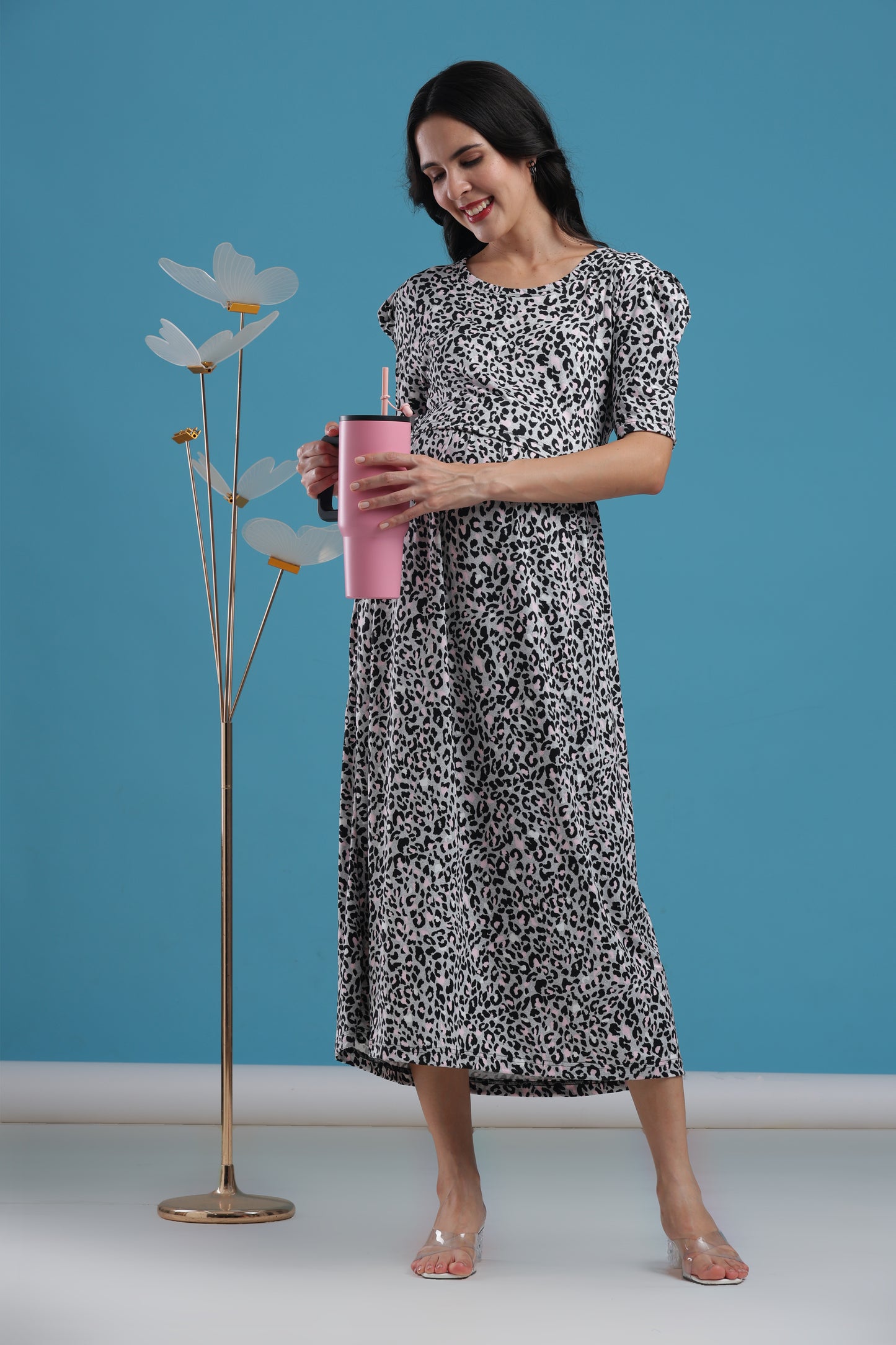 ZIPLESS MATERNITY WEAR | PUFFSLEEVE | MAMA'S CHEETAH CHIC