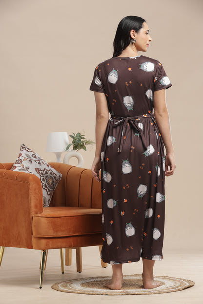 ZIPLESS MATERNITY WEAR | SHORT SLEEVE | SPUN COTTON| MAMA'S COCOA WHIMSY