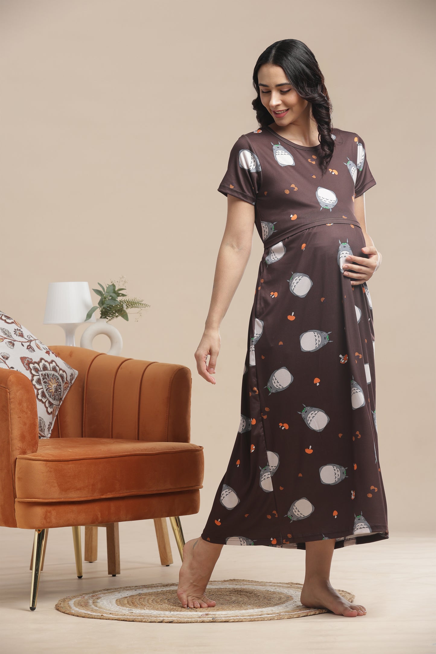 ZIPLESS MATERNITY WEAR | SHORT SLEEVE | SPUN COTTON| MAMA'S COCOA WHIMSY