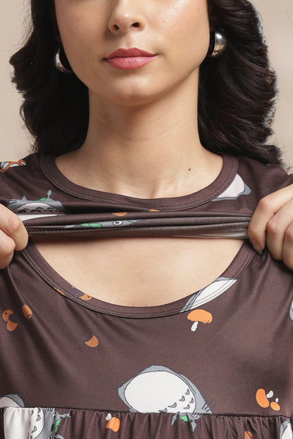 ZIPLESS MATERNITY WEAR | SHORT SLEEVE | SPUN COTTON| MAMA'S COCOA WHIMSY