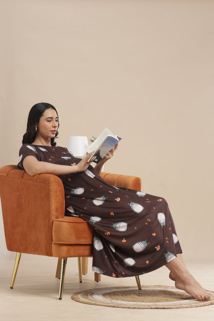 ZIPLESS MATERNITY WEAR | SHORT SLEEVE | SPUN COTTON| MAMA'S COCOA WHIMSY