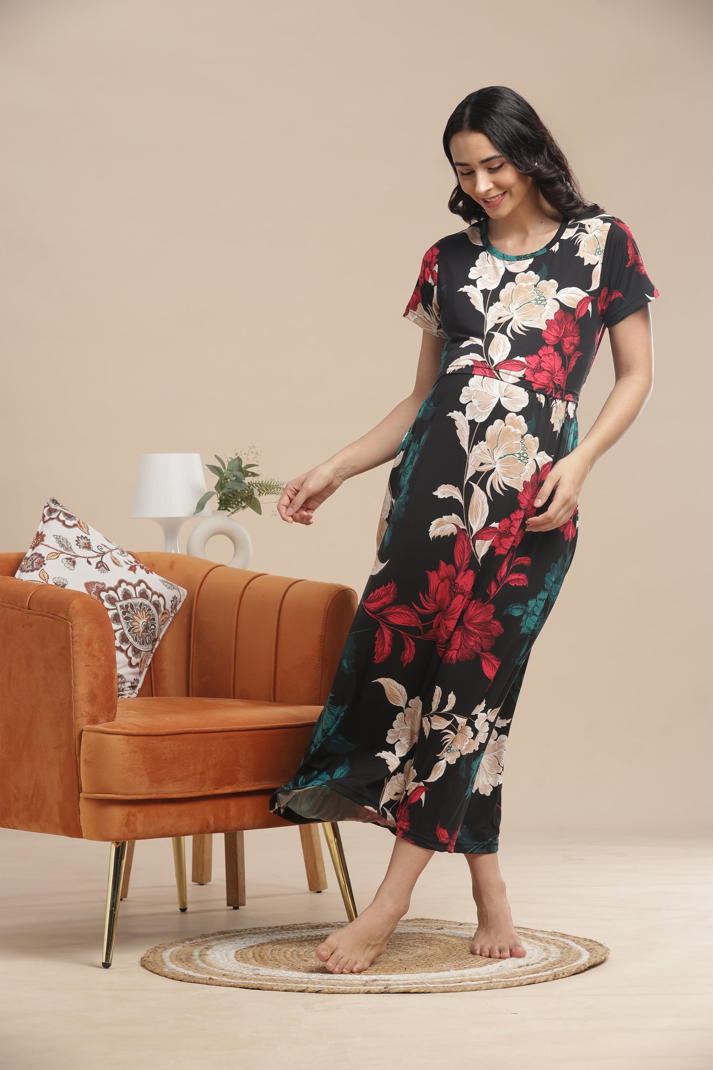 ZIPLESS MATERNITY WEAR | BUTTERY SOFT | SPUN COTTON| TWILIGHT BLOSSOM MAGIC