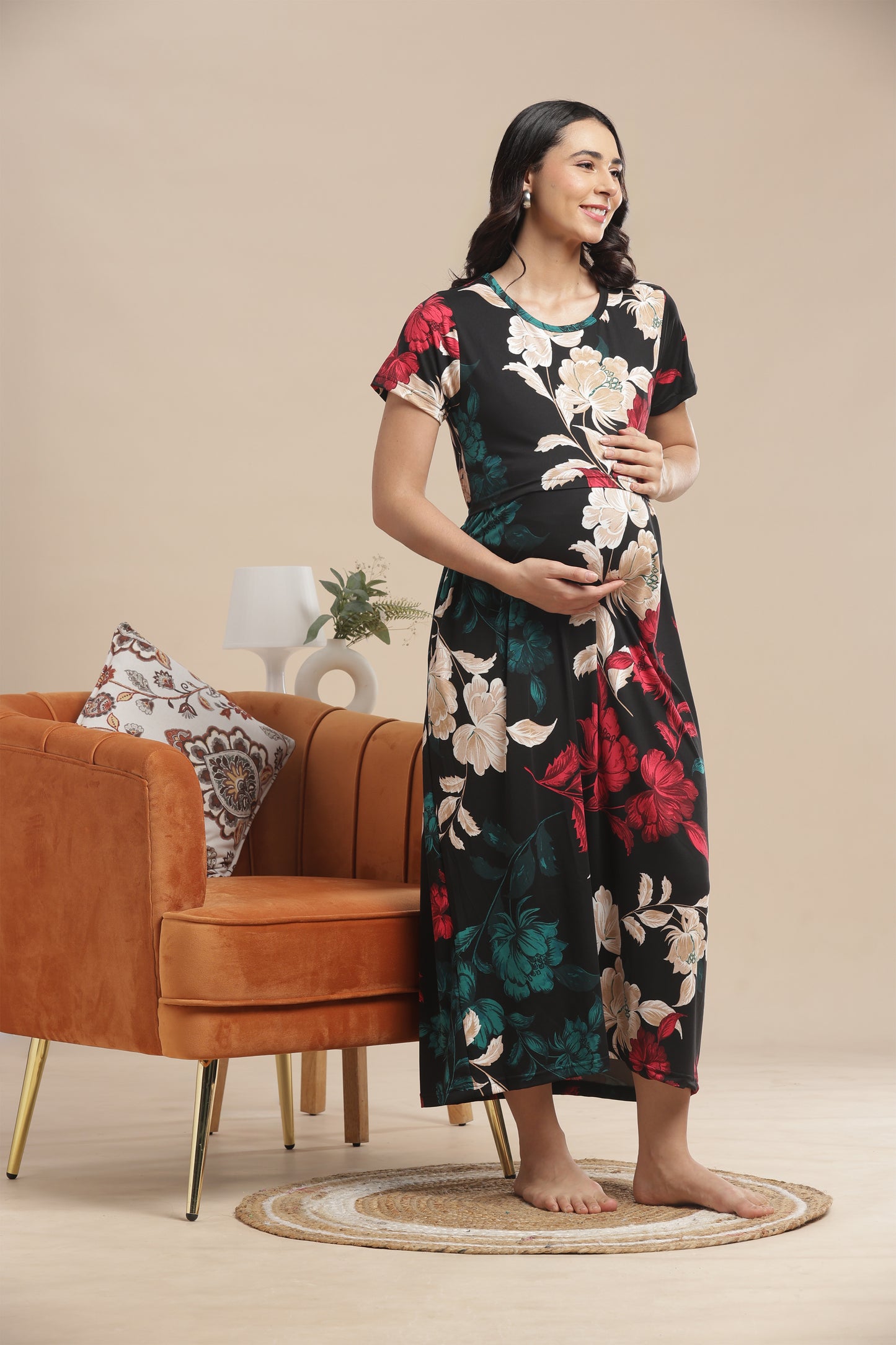 ZIPLESS MATERNITY WEAR | BUTTERY SOFT | SPUN COTTON| TWILIGHT BLOSSOM MAGIC