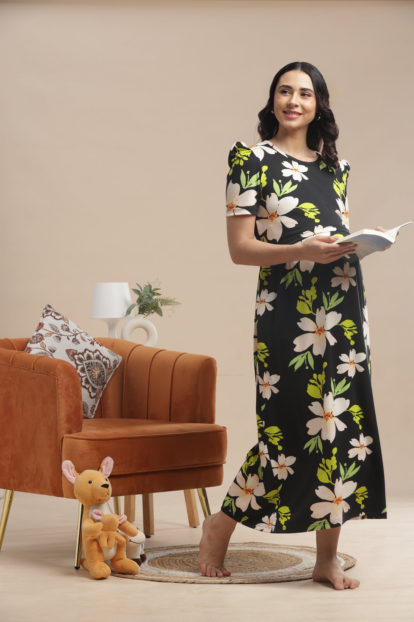 ZIPLESS MATERNITY WEAR | PUFF SLEEVE | SPUN COTTON| BLOOMING MOTHERHOOD