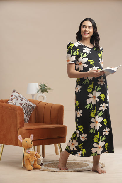 ZIPLESS MATERNITY WEAR | PUFF SLEEVE | SPUN COTTON| BLOOMING MOTHERHOOD