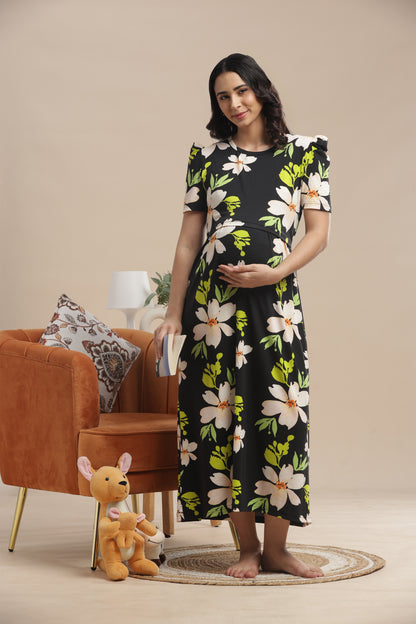 ZIPLESS MATERNITY WEAR | PUFF SLEEVE | SPUN COTTON| BLOOMING MOTHERHOOD