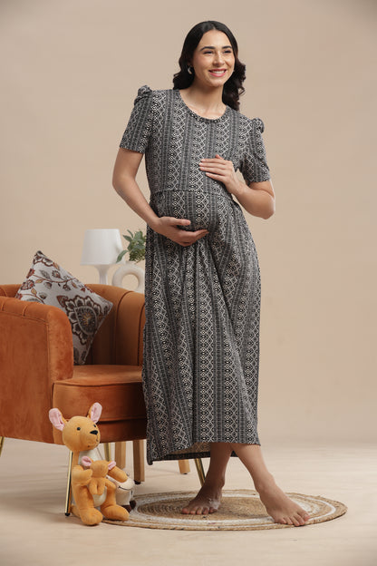 ZIPLESS MATERNITY WEAR | PUFF SLEEVE | SPUN COTTON| ETHNORA