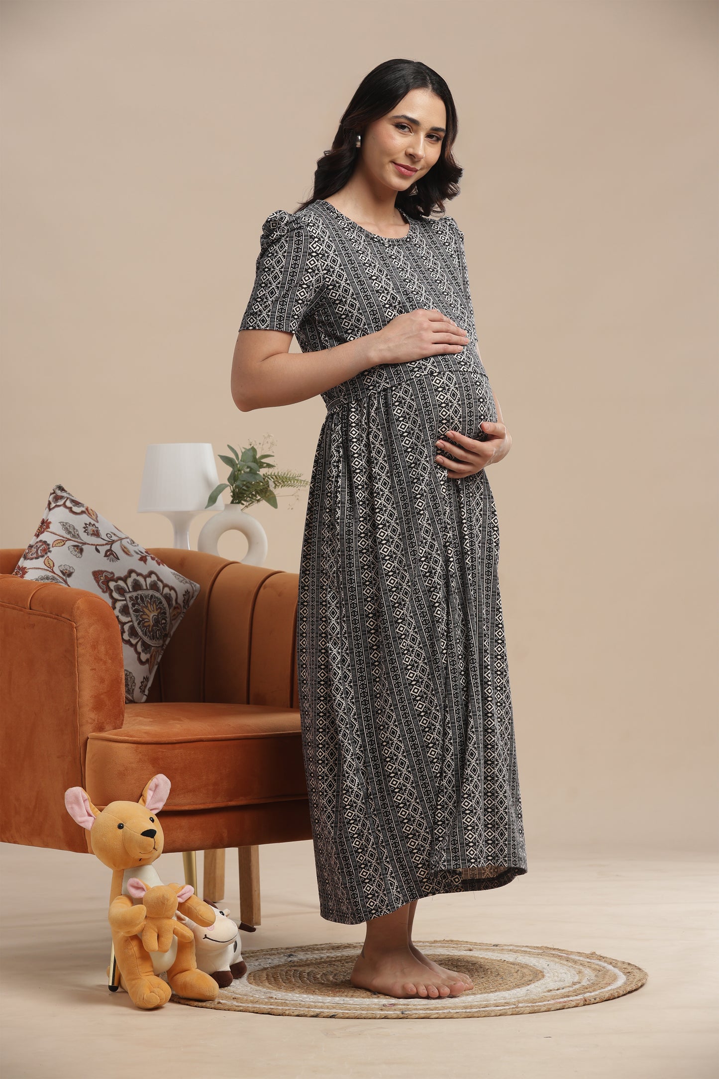 ZIPLESS MATERNITY WEAR | PUFF SLEEVE | SPUN COTTON| ETHNORA