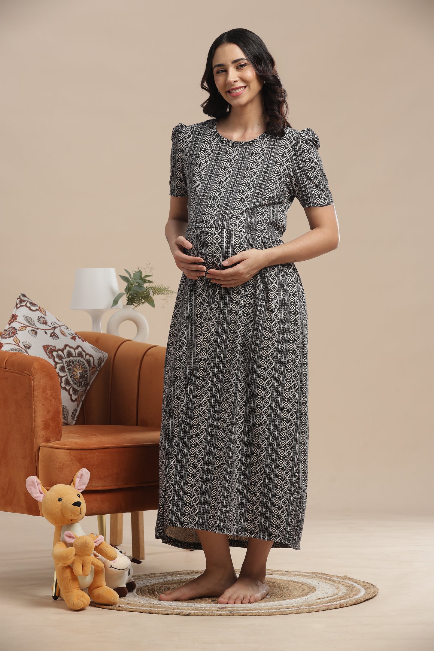 ZIPLESS MATERNITY WEAR | PUFF SLEEVE | SPUN COTTON| ETHNORA