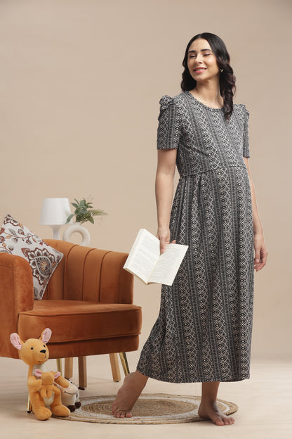 ZIPLESS MATERNITY WEAR | PUFF SLEEVE | SPUN COTTON| ETHNORA