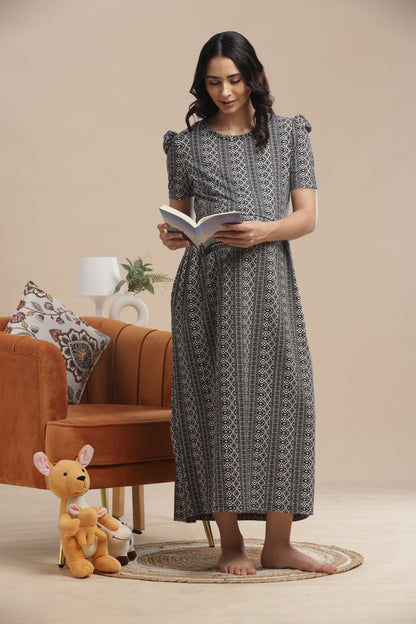 ZIPLESS MATERNITY WEAR | PUFF SLEEVE | SPUN COTTON| ETHNORA