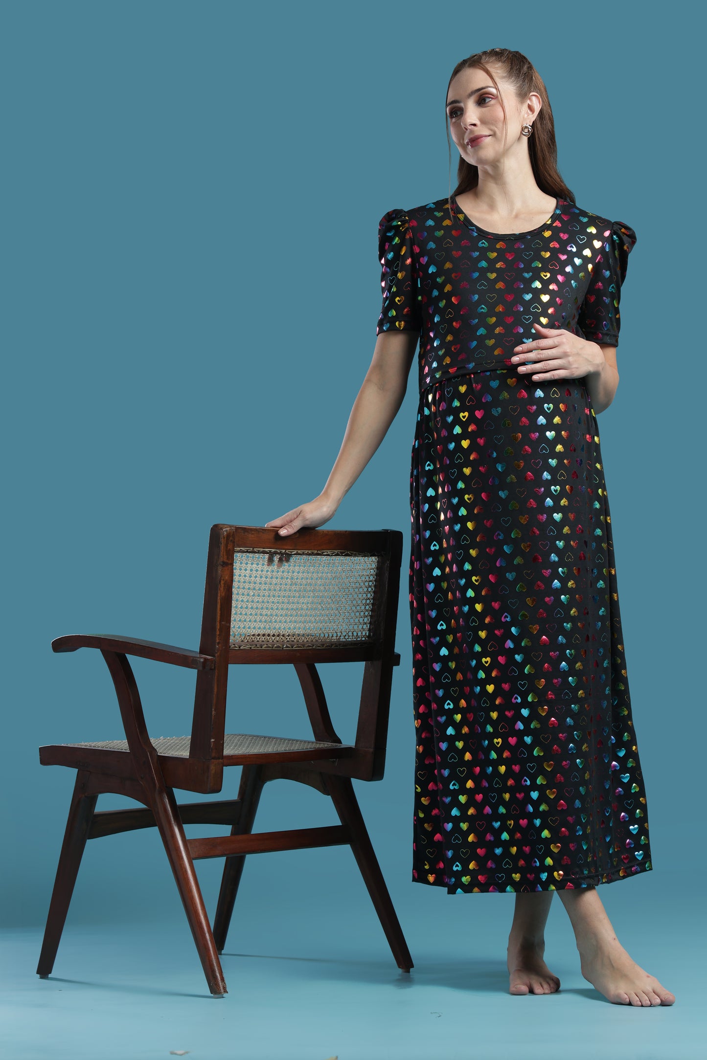 ZIPLESS MATERNITY WEAR | PUFFSLEEVE | SPUN | HEART SPARKLE