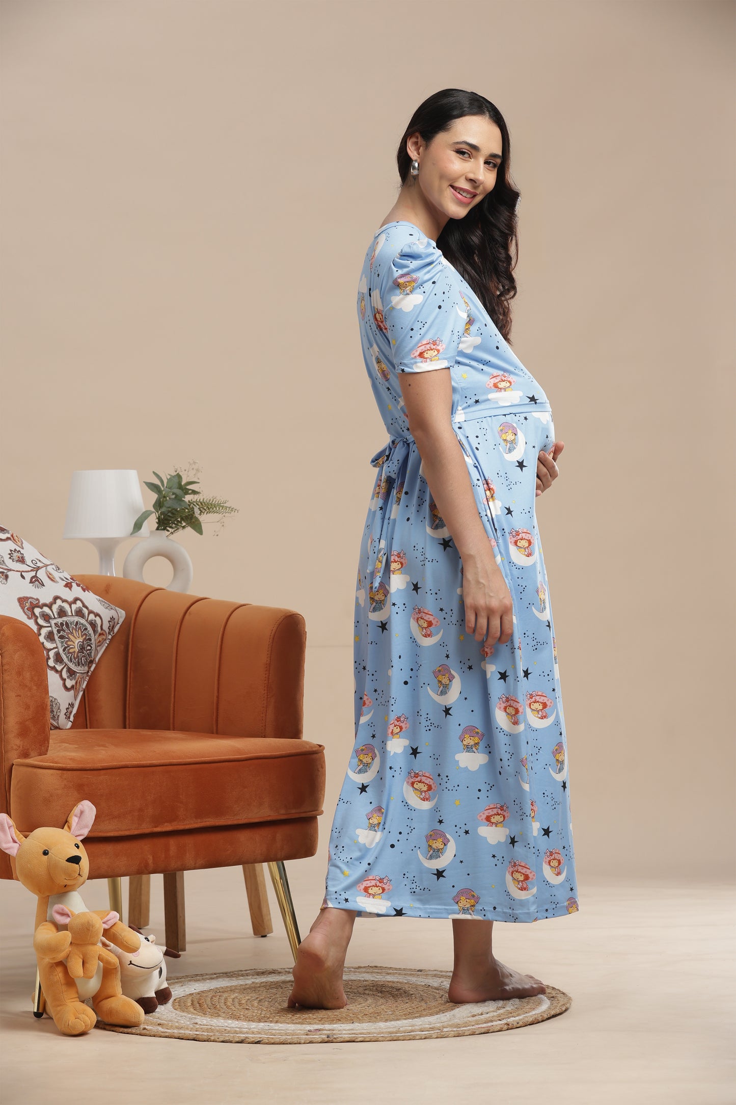 ZIPLESS MATERNITY WEAR | PUFF SLEEVE | SPUN COTTON| CELESTIA