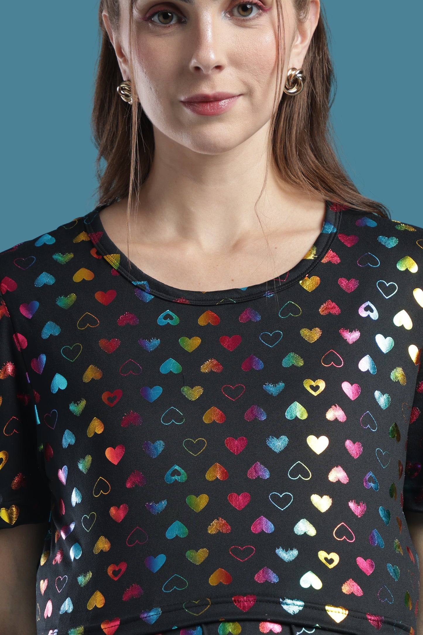 ZIPLESS MATERNITY WEAR | PUFFSLEEVE | SPUN | HEART SPARKLE