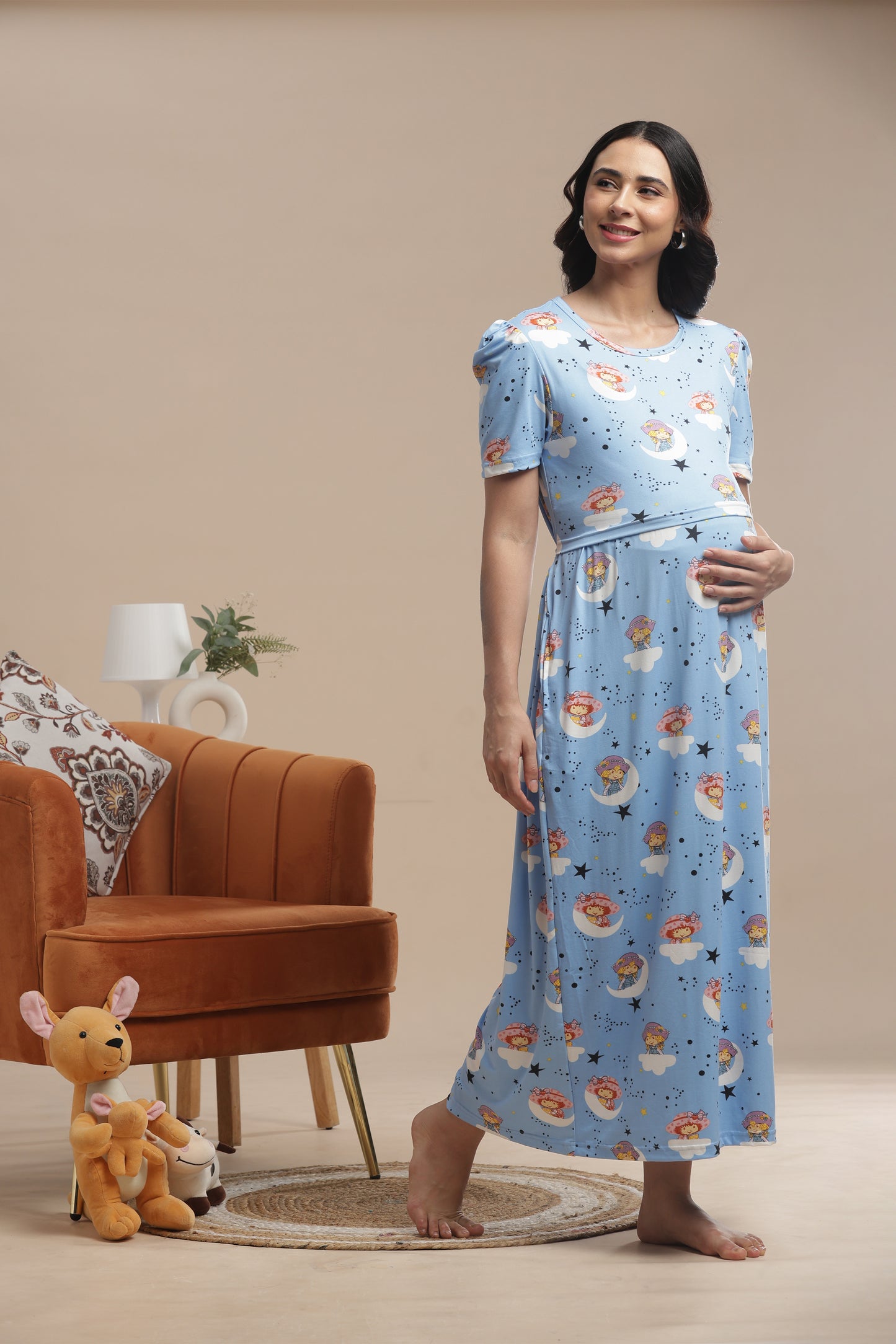 ZIPLESS MATERNITY WEAR | PUFF SLEEVE | SPUN COTTON| CELESTIA