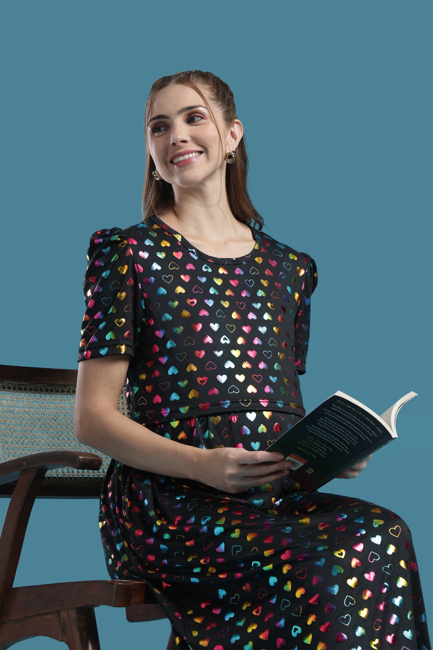 ZIPLESS MATERNITY WEAR | PUFFSLEEVE | SPUN | HEART SPARKLE