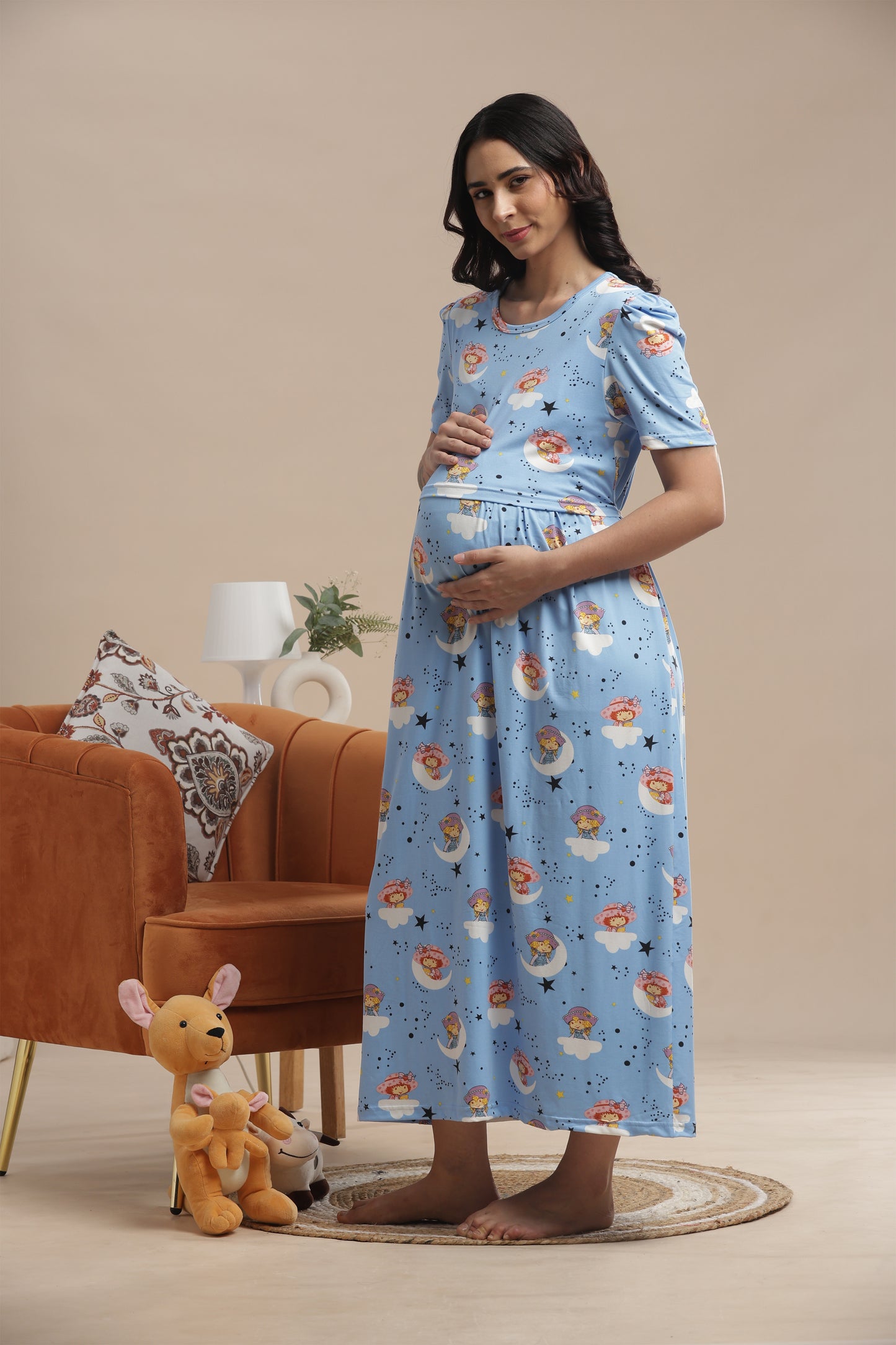 ZIPLESS MATERNITY WEAR | PUFF SLEEVE | SPUN COTTON| CELESTIA
