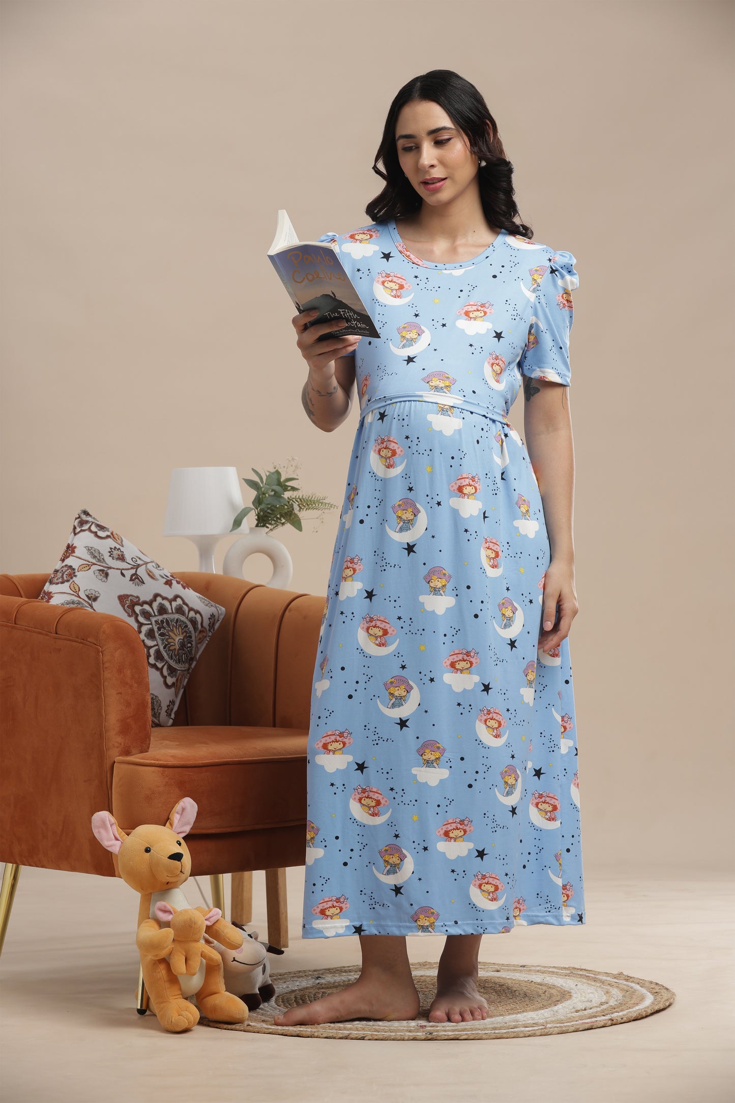 ZIPLESS MATERNITY WEAR | PUFF SLEEVE | SPUN COTTON| CELESTIA