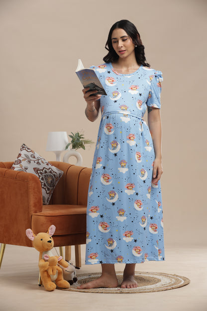 ZIPLESS MATERNITY WEAR | PUFF SLEEVE | SPUN COTTON| CELESTIA