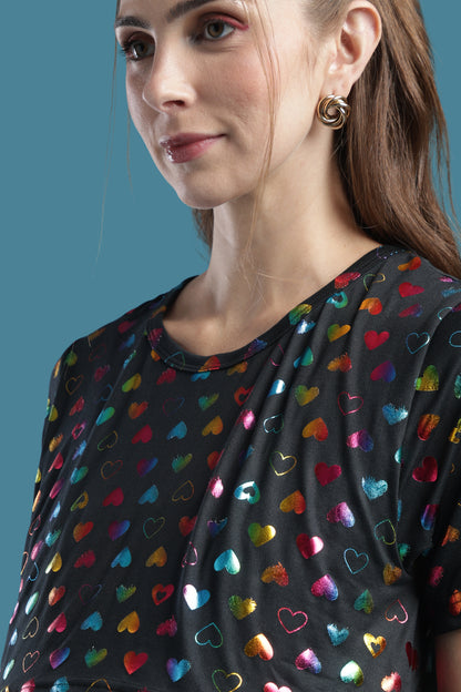 MATERNITY COORDS | ZIPLESS T-SHIRT WITH PANTS |SPUN |INTRODUCTORY PRICE |HEART SPRAKLE