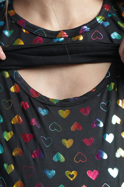 MATERNITY COORDS | ZIPLESS T-SHIRT WITH PANTS |SPUN |INTRODUCTORY PRICE |HEART SPRAKLE