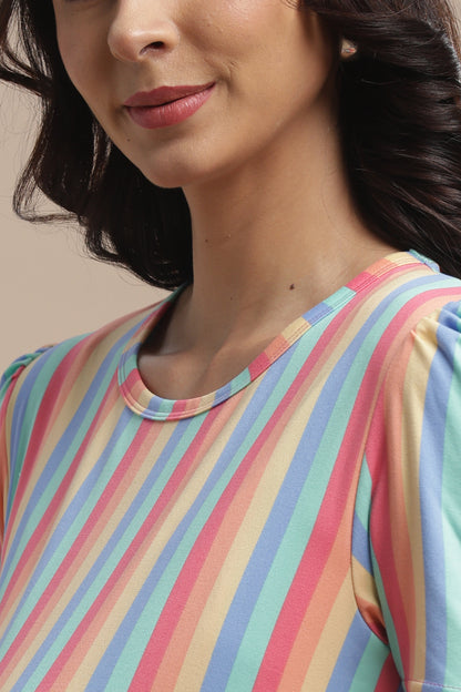 ZIPLESS MATERNITY WEAR | PUFF SLEEVE | SPUN COTTON| RAINBOWELLE