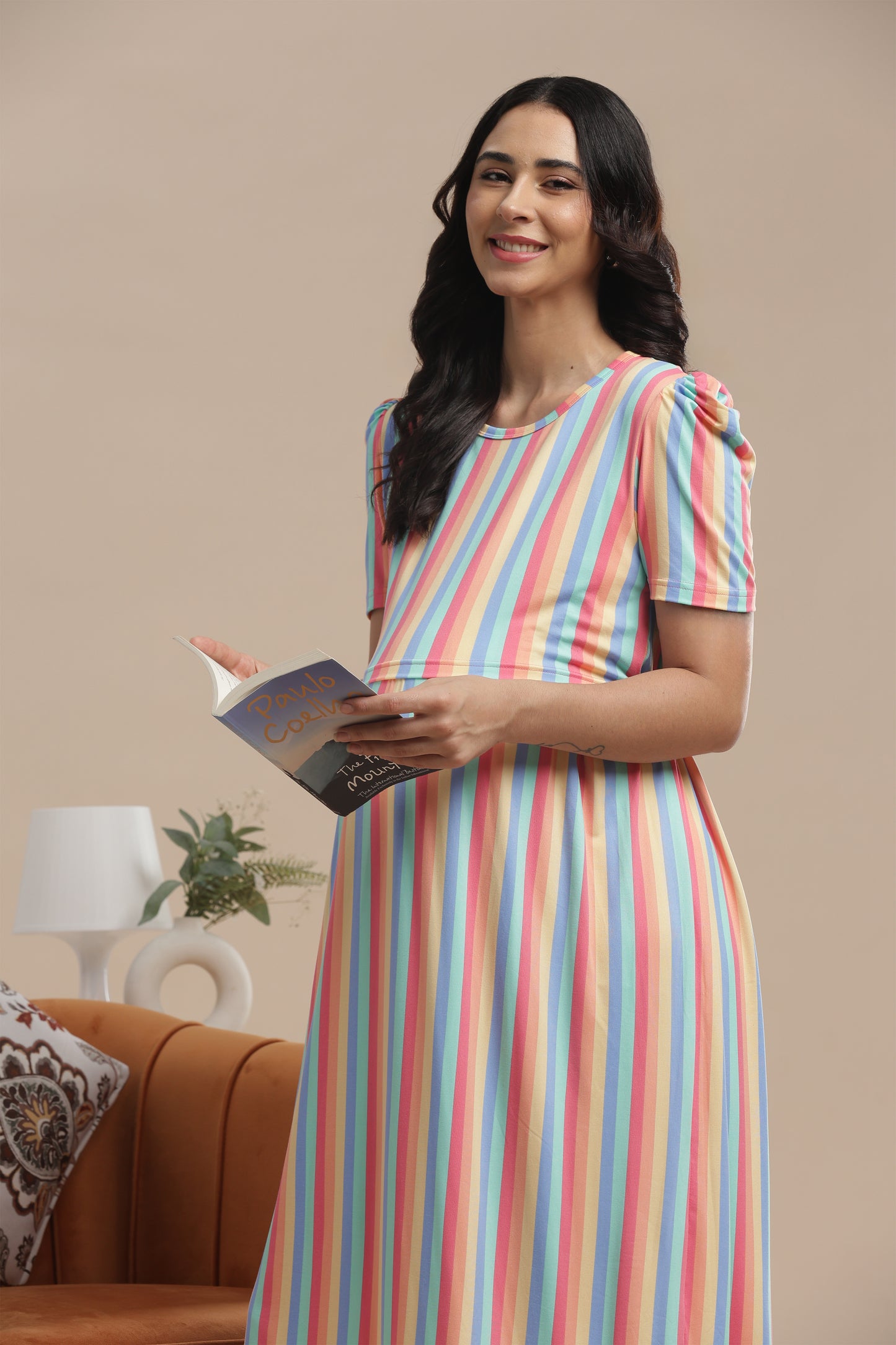 ZIPLESS MATERNITY WEAR | PUFF SLEEVE | SPUN COTTON| RAINBOWELLE