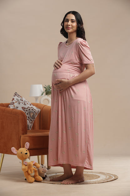 ZIPLESS MATERNITY WEAR | PUFF SLEEVE | SPUN COTTON| COZY BLUS