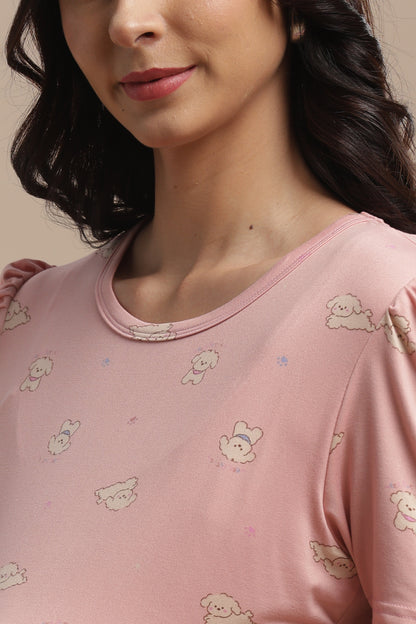 ZIPLESS MATERNITY WEAR | PUFF SLEEVE | SPUN COTTON| COZY BLUS