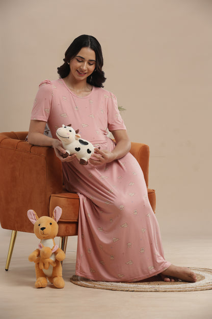 ZIPLESS MATERNITY WEAR | PUFF SLEEVE | SPUN COTTON| COZY BLUS