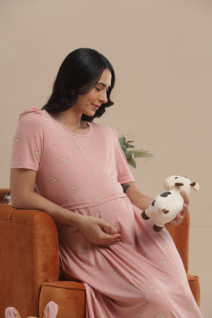 ZIPLESS MATERNITY WEAR | PUFF SLEEVE | SPUN COTTON| COZY BLUS