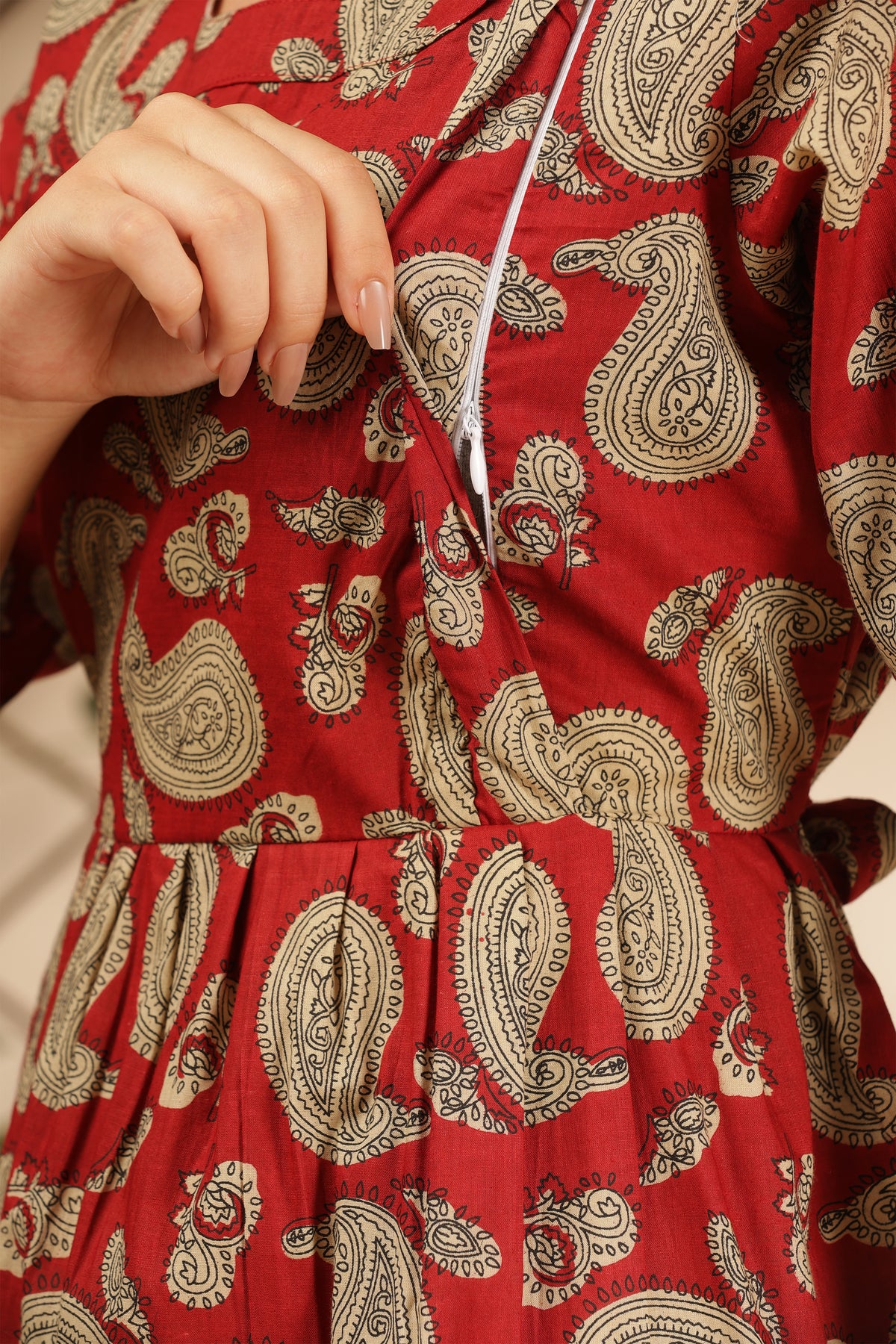 MATERNITY & BEYOND OUTDOORS | 100% COTTON | INVISIBLE SIDE ZIPS | ADJUSTABLE KNOT | TERRA