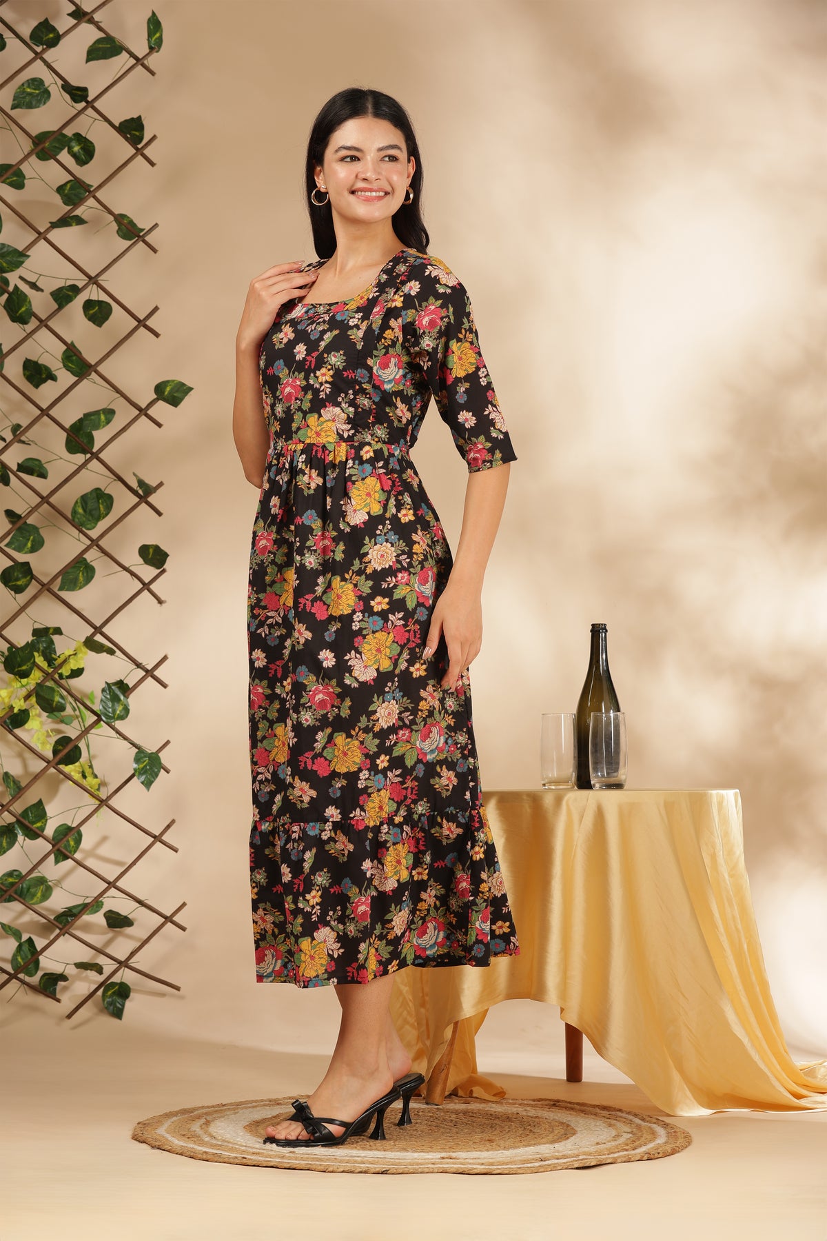 MATERNITY & BEYOND OUTDOORS | 100% COTTON | INVISIBLE SIDE ZIPS | ADJUSTABLE KNOT | DAHLIA
