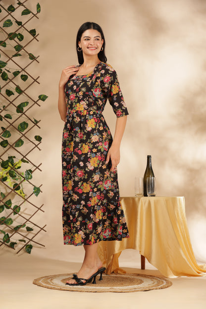 MATERNITY & BEYOND OUTDOORS | 100% COTTON | INVISIBLE SIDE ZIPS | ADJUSTABLE KNOT | DAHLIA