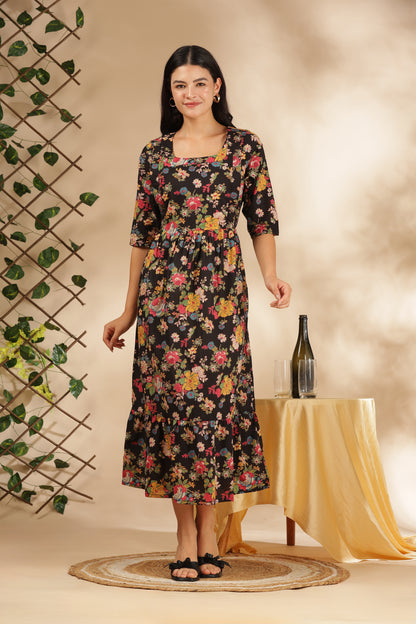 MATERNITY & BEYOND OUTDOORS | 100% COTTON | INVISIBLE SIDE ZIPS | ADJUSTABLE KNOT | DAHLIA