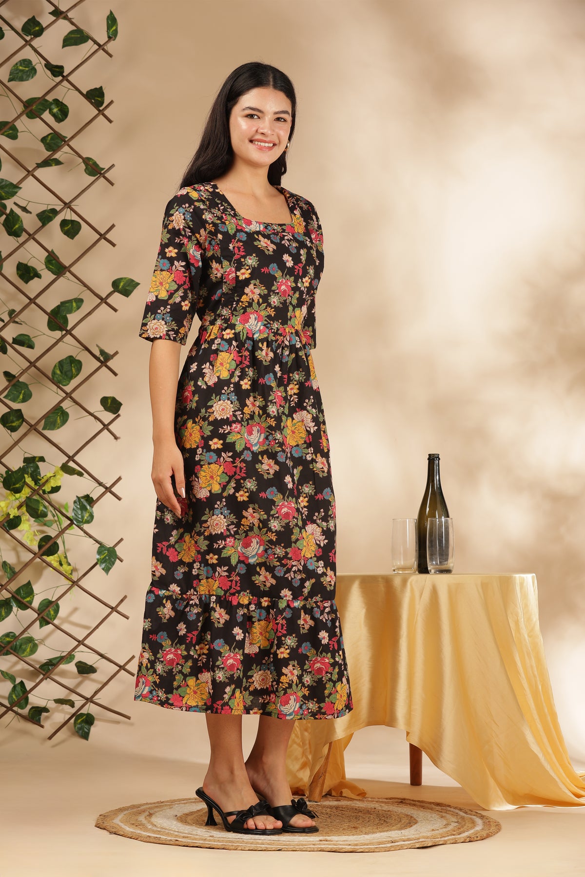 MATERNITY & BEYOND OUTDOORS | 100% COTTON | INVISIBLE SIDE ZIPS | ADJUSTABLE KNOT | DAHLIA