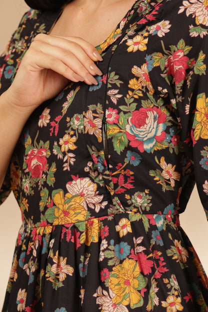 MATERNITY & BEYOND OUTDOORS | 100% COTTON | INVISIBLE SIDE ZIPS | ADJUSTABLE KNOT | DAHLIA
