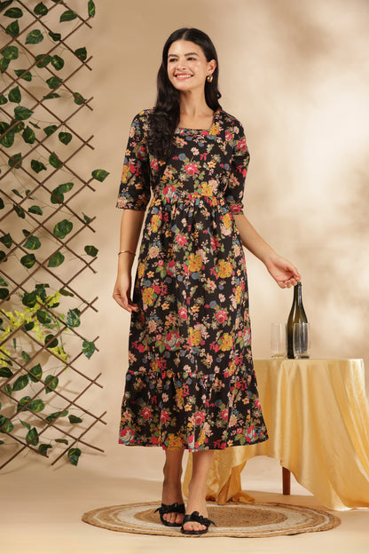 MATERNITY & BEYOND OUTDOORS | 100% COTTON | INVISIBLE SIDE ZIPS | ADJUSTABLE KNOT | DAHLIA