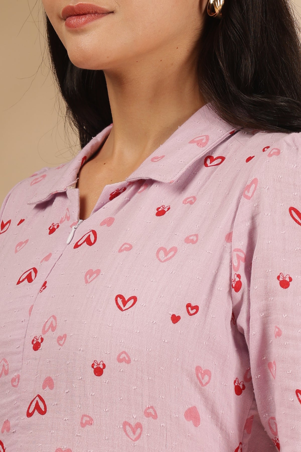 CLOUD SOFT ZIP & GO DRESS| MUSLIN | CENTER ZIP| ADJUSTABLE KNOT |FEEDING FRIENDLY| HEARTELLE