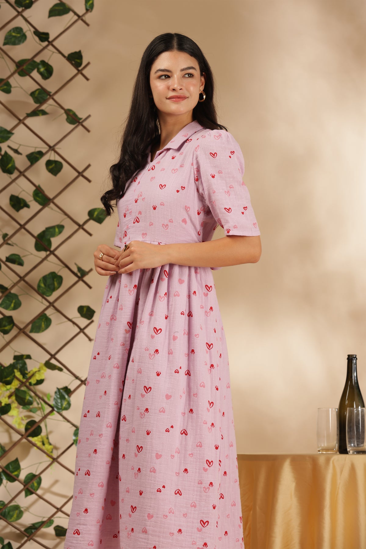 CLOUD SOFT ZIP & GO DRESS| MUSLIN | CENTER ZIP| ADJUSTABLE KNOT |FEEDING FRIENDLY| HEARTELLE