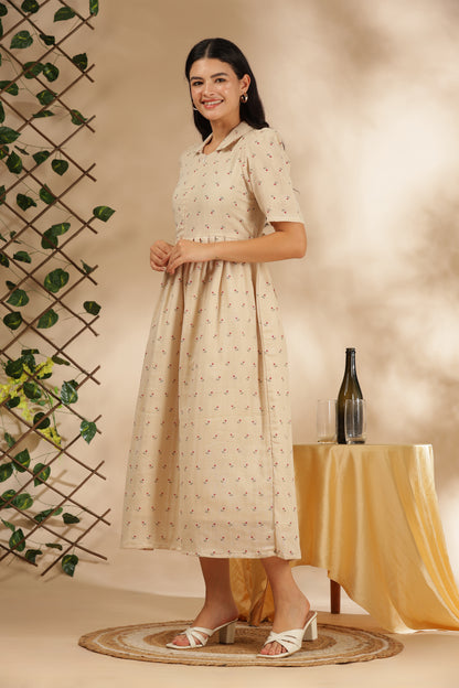 CLOUD SOFT ZIP & GO DRESS| MUSLIN | CENTER ZIP| ADJUSTABLE KNOT |FEEDING FRIENDLY| FLEURIE