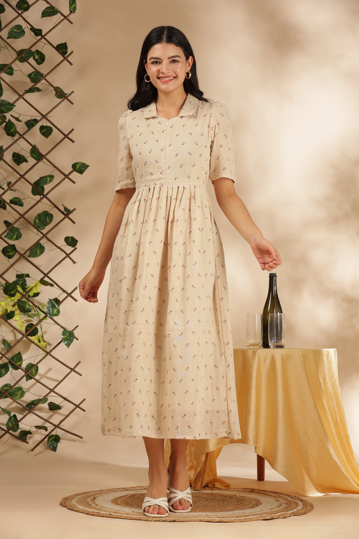 CLOUD SOFT ZIP & GO DRESS| MUSLIN | CENTER ZIP| ADJUSTABLE KNOT |FEEDING FRIENDLY| FLEURIE