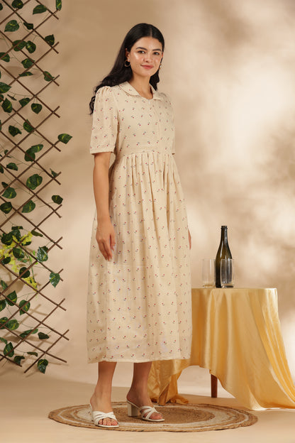 CLOUD SOFT ZIP & GO DRESS| MUSLIN | CENTER ZIP| ADJUSTABLE KNOT |FEEDING FRIENDLY| FLEURIE