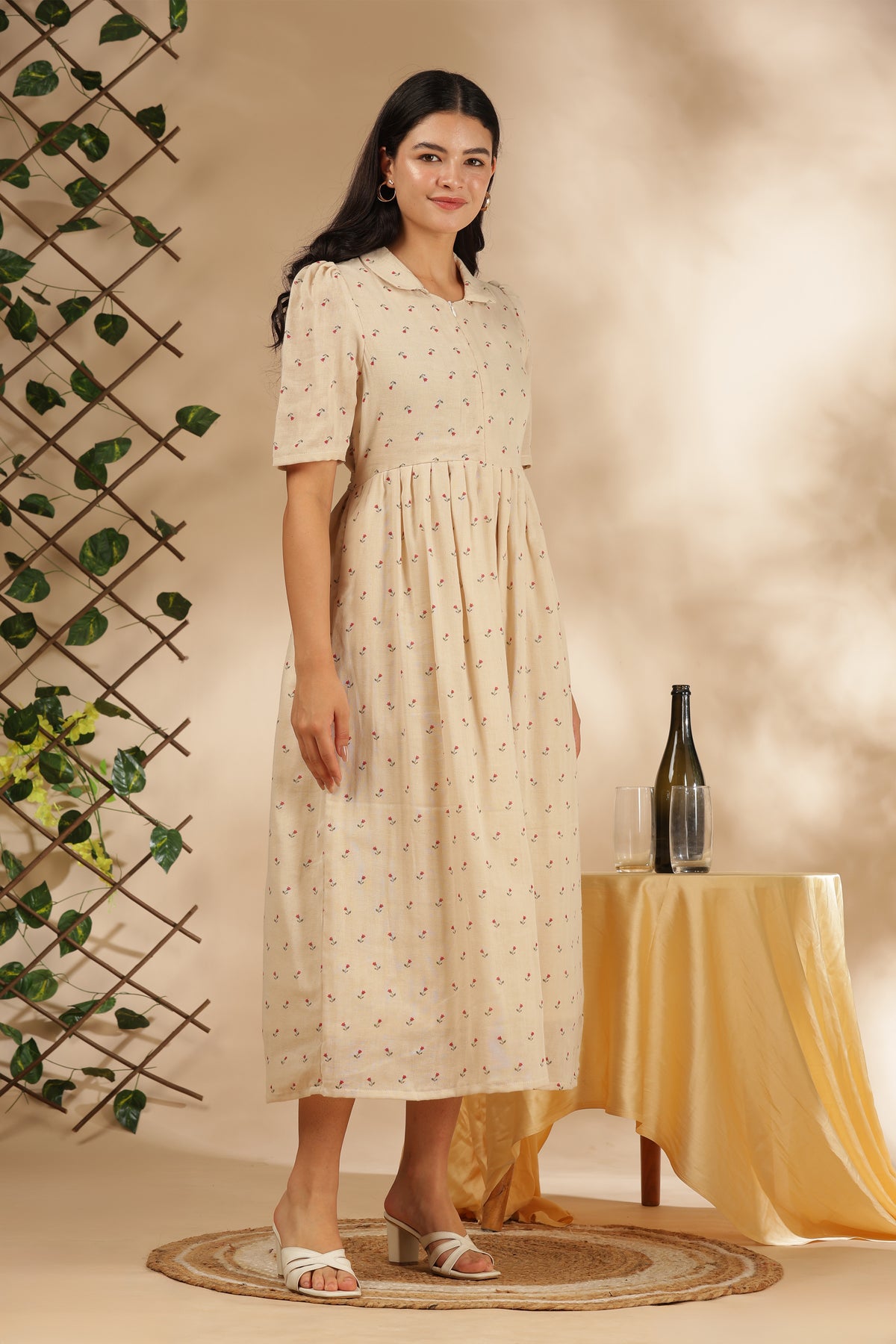 CLOUD SOFT ZIP & GO DRESS| MUSLIN | CENTER ZIP| ADJUSTABLE KNOT |FEEDING FRIENDLY| FLEURIE
