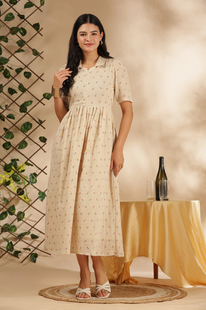 CLOUD SOFT ZIP & GO DRESS| MUSLIN | CENTER ZIP| ADJUSTABLE KNOT |FEEDING FRIENDLY| FLEURIE